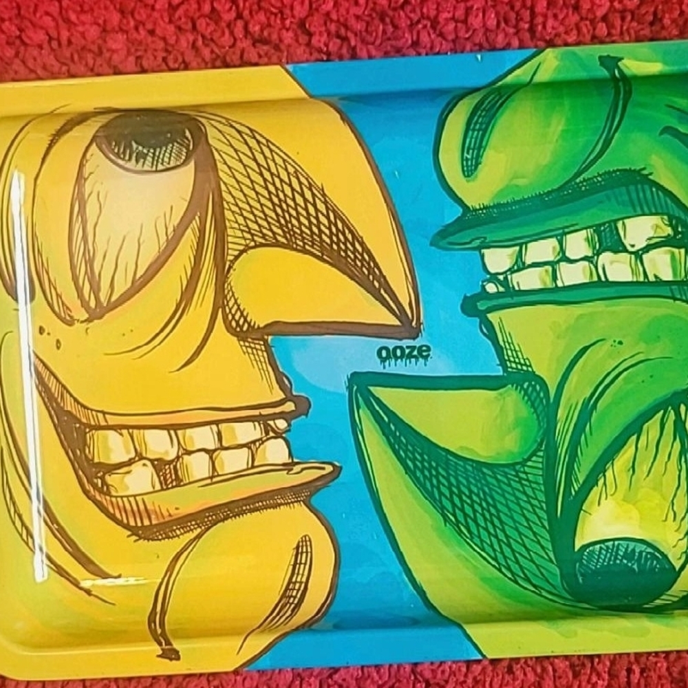 Colorful Yellow & Green Decorative Serving Tray by